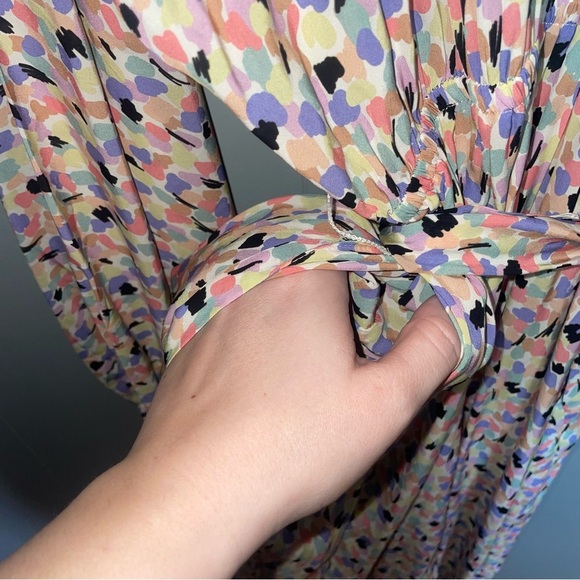 Caballero Long Sleeve Regan Jumpsuit in Spring Paint Blots Medium Pink Blue Blac - Picture 11 of 12